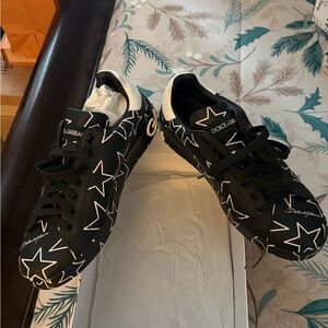 Dolce & Gabbana Black and White Star Sneakers